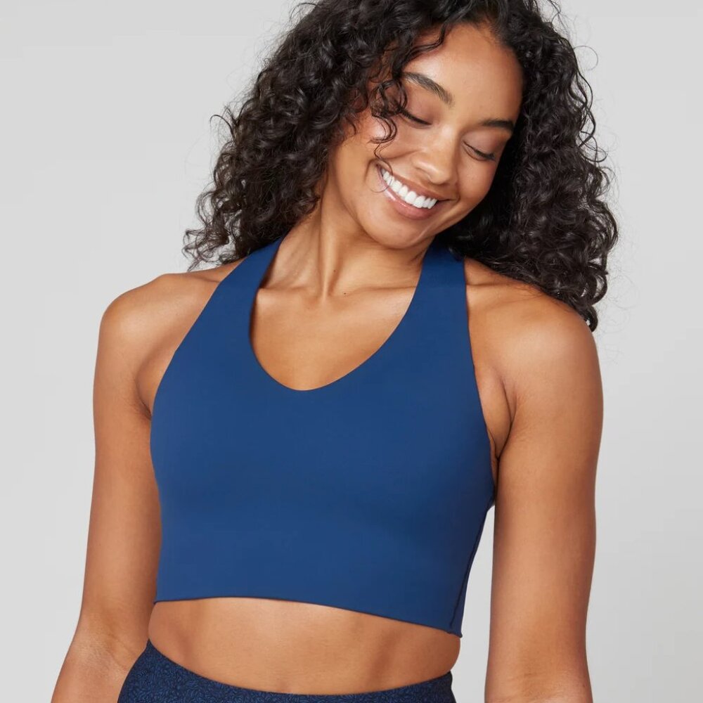 NWT Spanx Longline Medium Impact Sports Bra, Womens XL, Navy